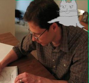 Pelican Family Series Illustrator Chris Castro drawing the Character Cat
