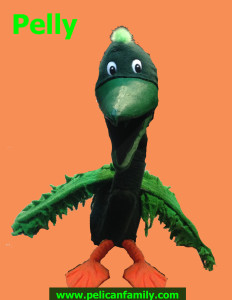 Pelican Family Series Children's Picture Books Pelly the Pelican Green Puppet