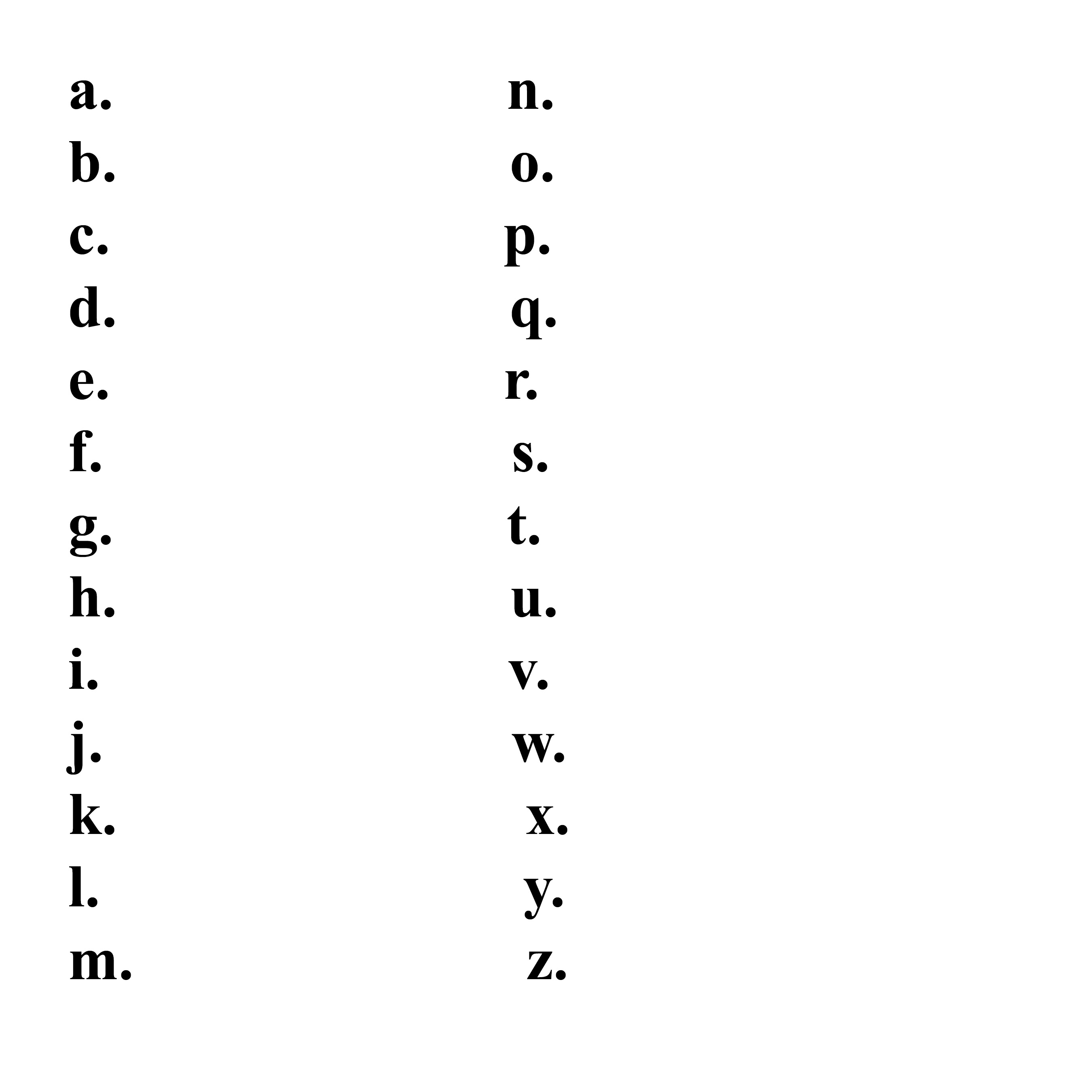 Alphabet In A List